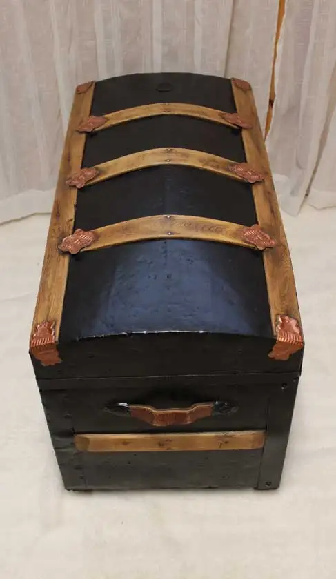 Coffre, malle antique, début 19’s 135$, bombé  1prime, livré - Photo 6