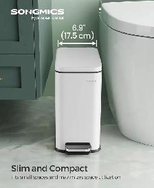 SONGMICS Slim Bathroom Trash Can - Photo 2