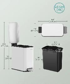 SONGMICS Slim Bathroom Trash Can - Photo 6