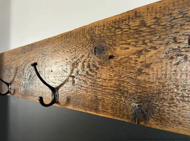 reclaimed barn wood coat rack
