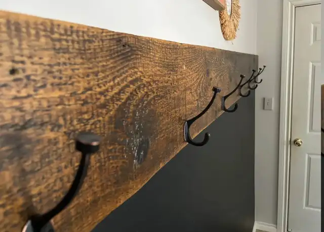 reclaimed barn wood coat rack - Photo 2