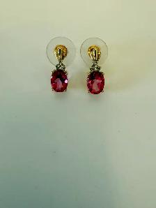 Women's 10K Gold Pink Topaz Necklace & Earrings Set - Photo 3