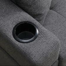 2-Piece Sectional Sofa With Built In Cup Holder Grey Fabric - Photo 3