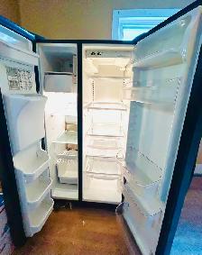 Black large side by fridge for sale, works well