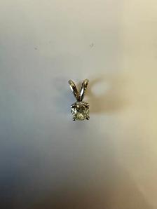 Women's 10K White Gold .5 Carat Diamond Solitaire Pendant