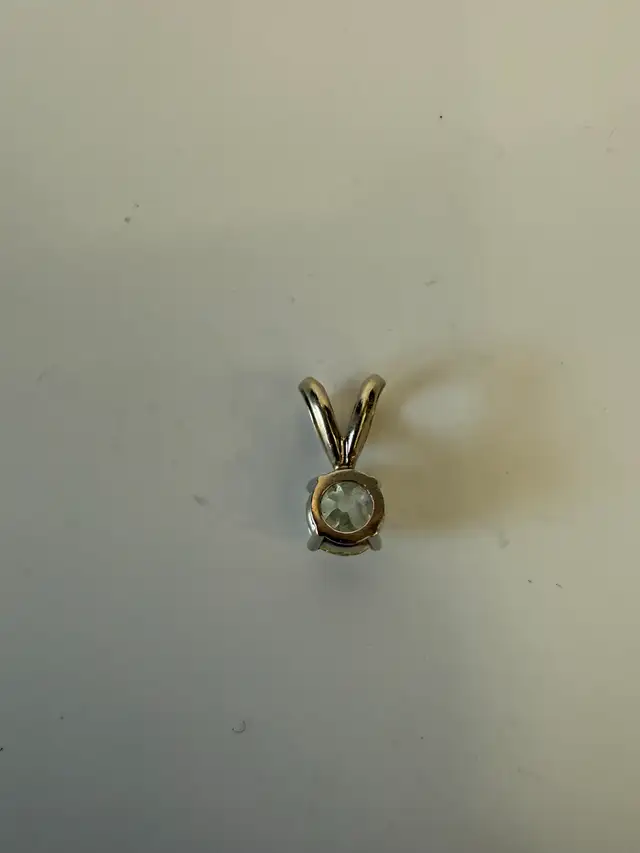 Women's 10K White Gold .5 Carat Diamond Solitaire Pendant - Photo 2