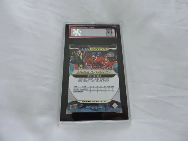Carte de hockey Lane Hudson Young Guns gradé KSA 10 GEM MINT - Photo 2