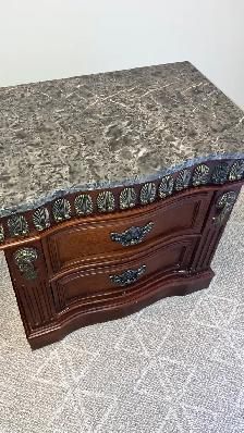 Beautiful Nightstand with Stone Top