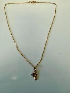 Women's 10K Gold Chain with letter J pendant~17'