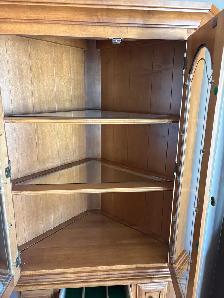 solid Oak Table and Corner China Cabinet Set - Photo 4