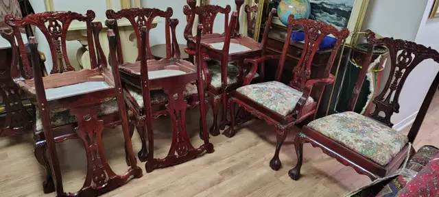 STUNNING&RARE12FTX46'3EDESTAL DINING TABLE SOLID MAHOG 12 CHAIRS - Photo 8