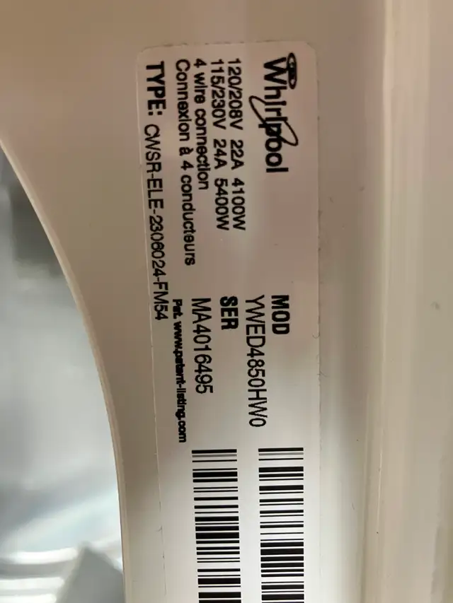 Whirlpool washer dryer pair  $900  1 yr. warranty delivery incl. - Photo 7
