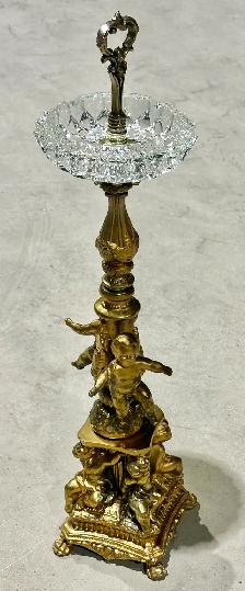 Vintage Gilt-Bronze & Crystal Centrepiece With Cherub Base