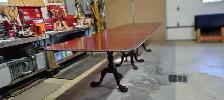 EXQUISE&RARE12PIEDSX42''AVEC3PIEDESTAUX TABLE ACAJOU CHIPPENDALE