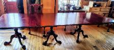 EXQUISE&RARE12PIEDSX42''AVEC3PIEDESTAUX TABLE ACAJOU CHIPPENDALE - Photo 3