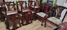 EXQUISE&RARE12PIEDSX42''AVEC3PIEDESTAUX TABLE ACAJOU CHIPPENDALE - Photo 4