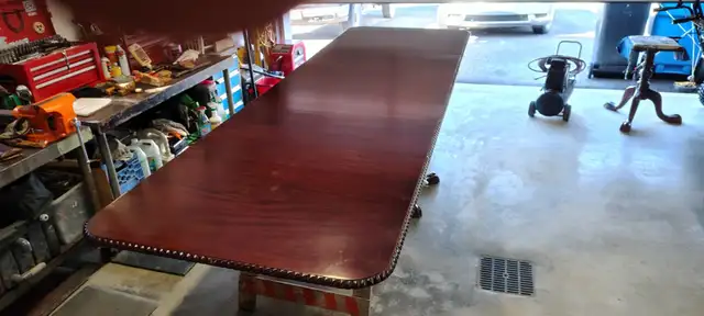 EXQUISE&RARE12PIEDSX42''AVEC3PIEDESTAUX TABLE ACAJOU CHIPPENDALE - Photo 10