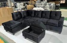 3pc L Shape Sectional Velvet Fabric $599.