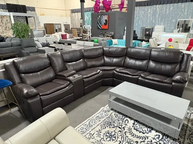 Manual Recliner Leather Gel sectional for $1499. - Photo 2
