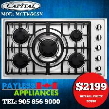 Capital Maestro Series Gas Cooktop MCT365GSN 36' 5 Burner
