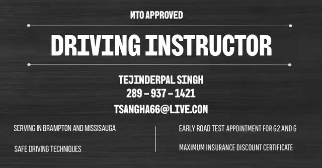 MTO approved Driving lessons / Test vehicle