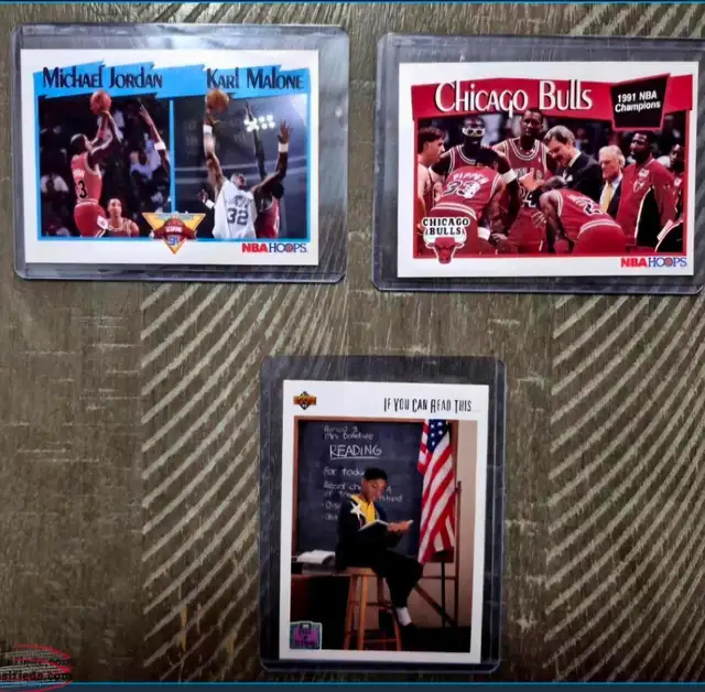 Three 1990s Michael Jordan NBA Cards