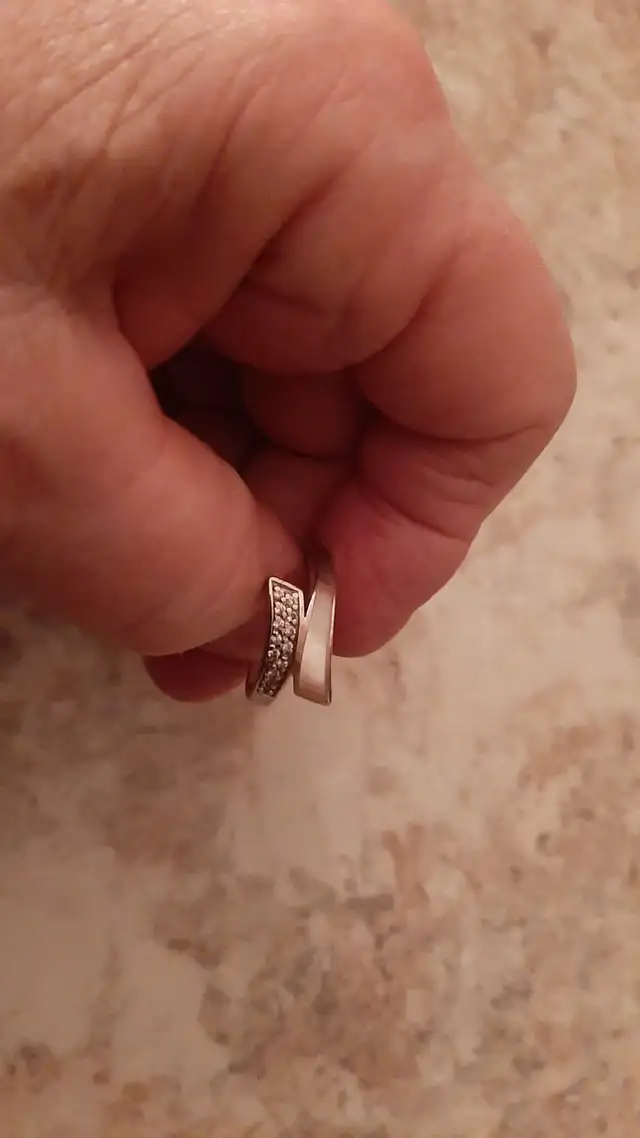 Laval,bague argent,nacre et zircons,achat en Europe , certificat