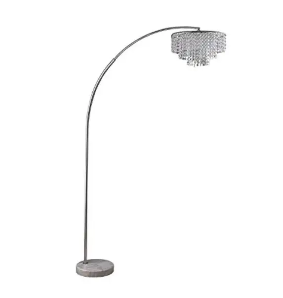 Floor Lamp With Marble Base & Chandelier