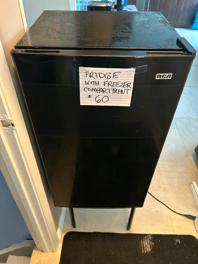 RCA Black Mini Fridge with Freezer Compartment