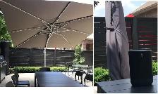 12’ x 12’ Cantilever Patio Umbrella – Aluminum – Like New – Movi