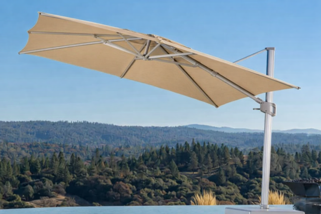 12’ x 12’ Cantilever Patio Umbrella – Aluminum – Like New – Movi - Photo 5