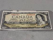 1954 Bank or Canada $20 Bill.    $35
