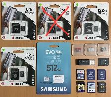 Memory Cards: 512/128/256/64/32/4 gb MicroSD, 8/4/2 gb SD