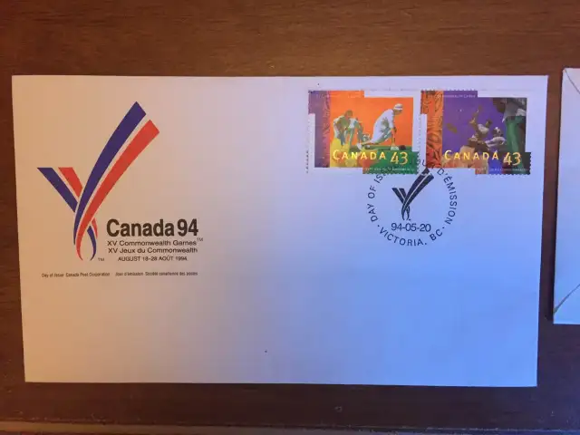 TIMBRES ET ENVELOPPE DES JEUX DU COMMONWEALTH (1994) COMME NEUF - Photo 2