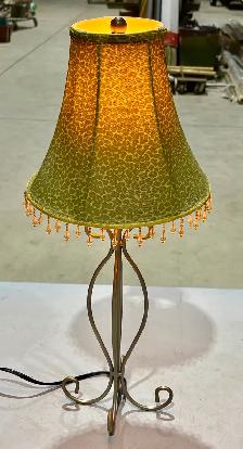 Decorative Table Lamp (Wrought Iron Base & Beaded Fabric Shade) - Photo 2