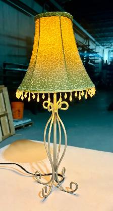 Decorative Table Lamp (Wrought Iron Base & Beaded Fabric Shade) - Photo 3