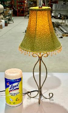 Decorative Table Lamp (Wrought Iron Base & Beaded Fabric Shade) - Photo 4