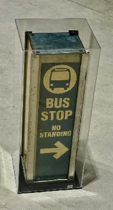 Vintage NYC Metal Bus Stop Sign (w Protective Housing) - Rare!