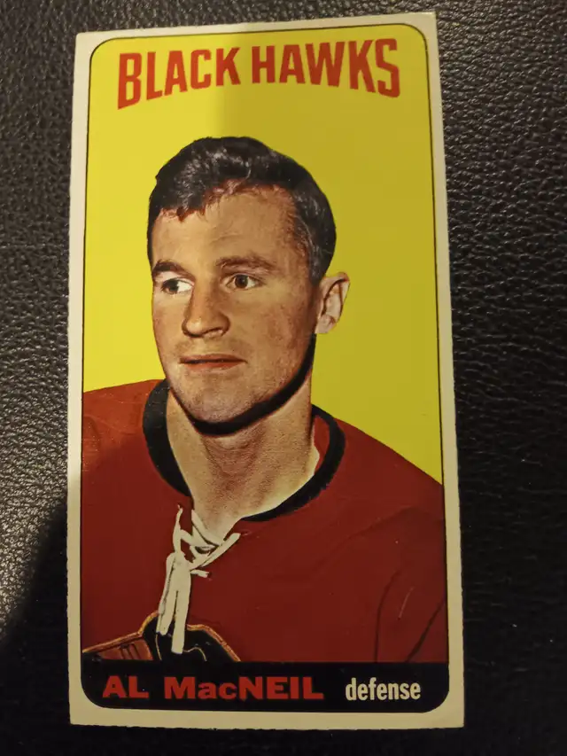 1964 Al MacNeil Chicago Blackhawks Tall Boy Hockey Card