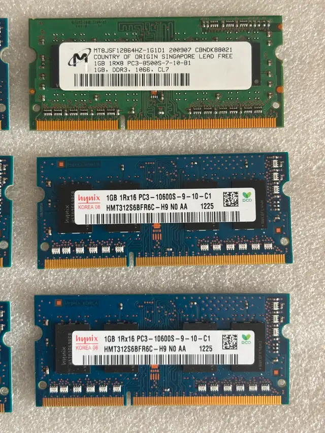 DDR3 SODIMM Laptop RAM 1GB Total 6 pcs. $10 for all - Photo 3