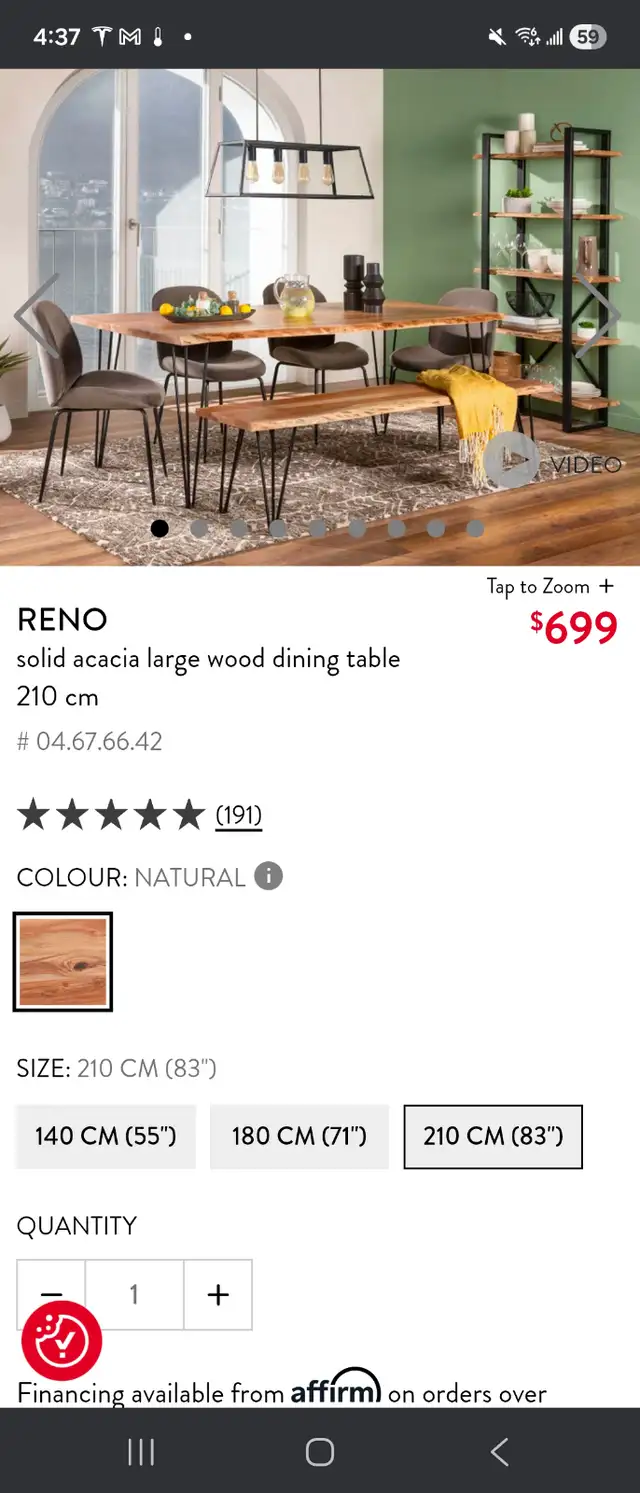 Dining table set