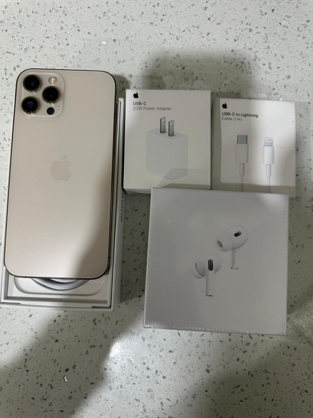 iPhone 12 Pro max 128GB Airpods Pkg/Delivery