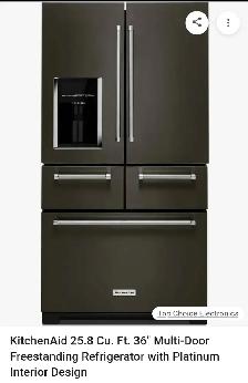 36 Inches Multi -Door kitchen Aid Refrigerator