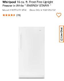 18 cu Ft Upright Freezer (BRAND NEW)