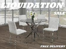 DESIGNER ROUND DINING TABLE  4 CHAIRS FULL SET (FREE DELIVERY) - Photo 5