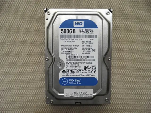 WD 3.5' SATA 500 GB hard drive