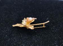18k Tri-Colour Gold 5.1gr Brooch with White Pearl - Photo 3