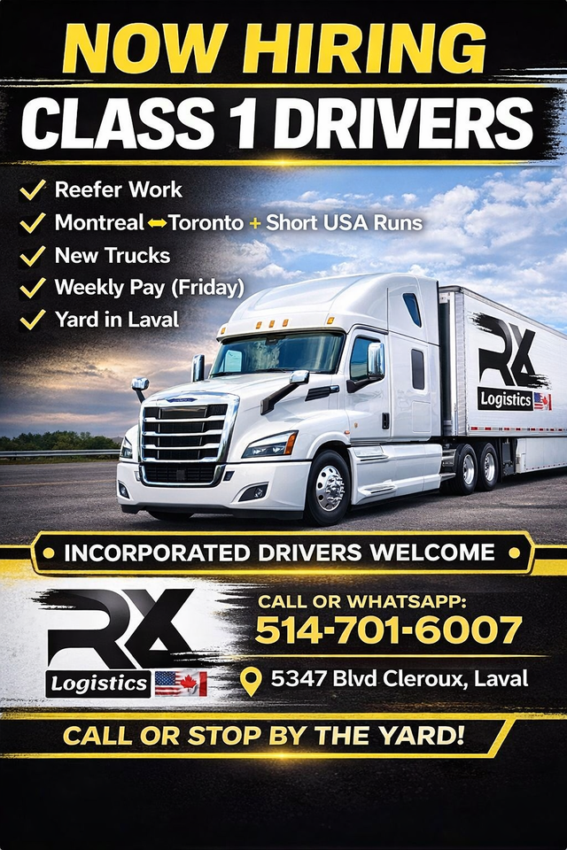 NOW HIRING – CLASS 1 DRIVERS