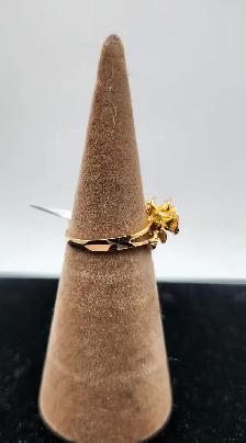 22k Yellow Gold 4gr Flower Ring - Photo 2