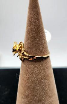 22k Yellow Gold 4gr Flower Ring - Photo 3